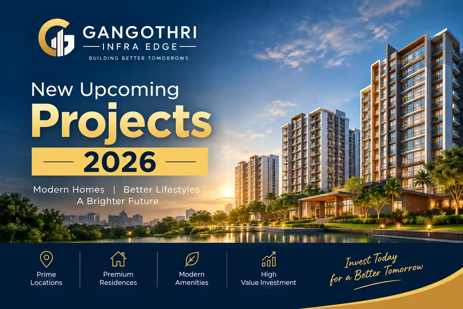 Gangothri Infra Edge luxury residential projects in Hyderabad featuring premium 3 and 4 BHK apartments and gated communities